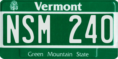 VT license plate NSM240