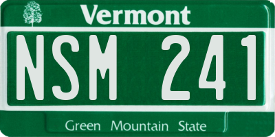 VT license plate NSM241