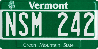 VT license plate NSM242
