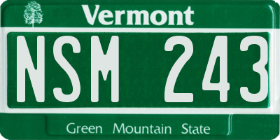 VT license plate NSM243