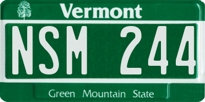 VT license plate NSM244