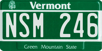 VT license plate NSM246
