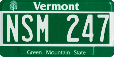 VT license plate NSM247