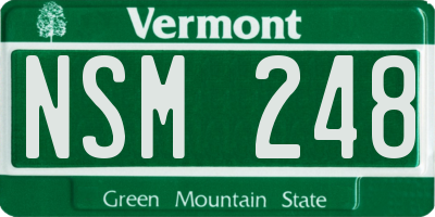 VT license plate NSM248