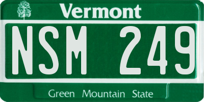 VT license plate NSM249