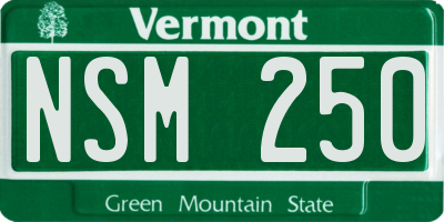 VT license plate NSM250