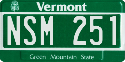 VT license plate NSM251