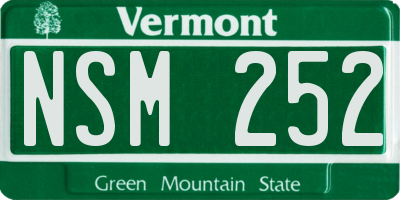 VT license plate NSM252