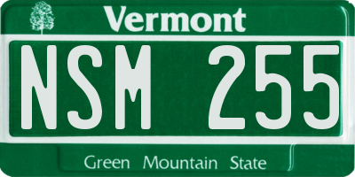 VT license plate NSM255