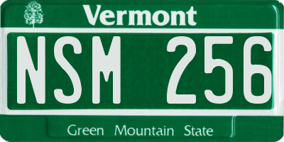 VT license plate NSM256