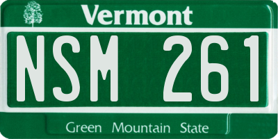 VT license plate NSM261