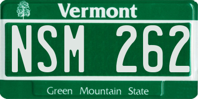 VT license plate NSM262