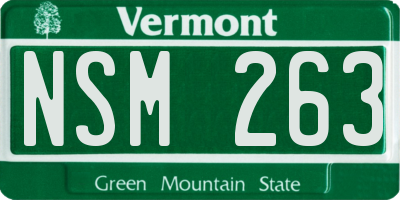VT license plate NSM263