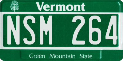 VT license plate NSM264