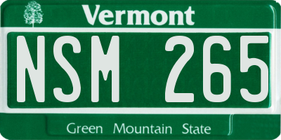 VT license plate NSM265