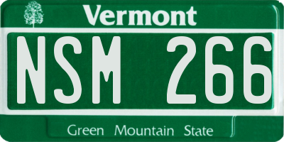 VT license plate NSM266