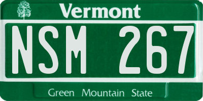 VT license plate NSM267