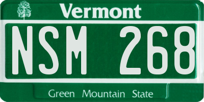 VT license plate NSM268