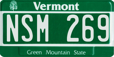 VT license plate NSM269