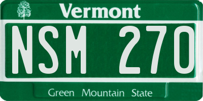 VT license plate NSM270