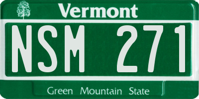 VT license plate NSM271
