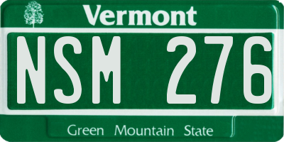VT license plate NSM276