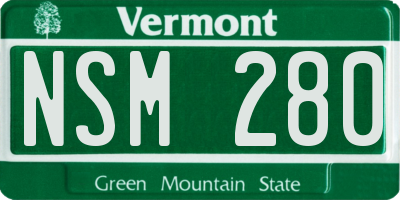 VT license plate NSM280