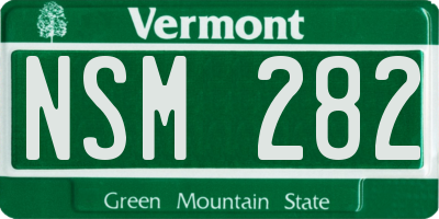 VT license plate NSM282