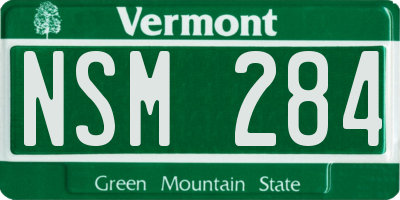VT license plate NSM284