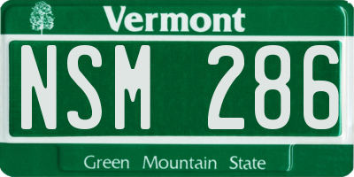 VT license plate NSM286