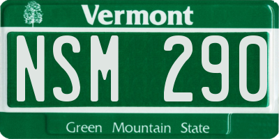 VT license plate NSM290