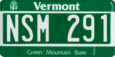 VT license plate NSM291