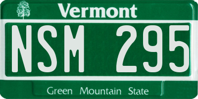 VT license plate NSM295