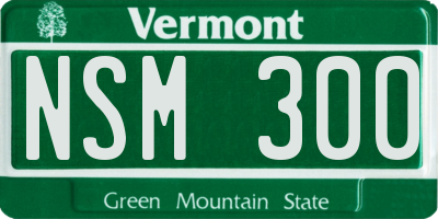 VT license plate NSM300