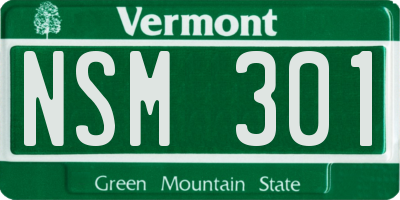 VT license plate NSM301