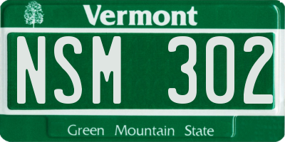 VT license plate NSM302