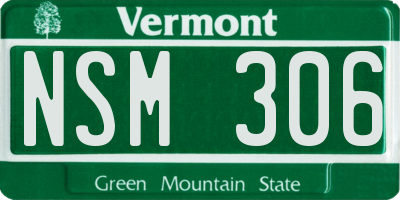 VT license plate NSM306