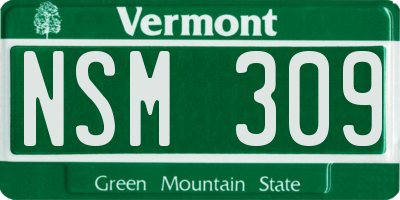 VT license plate NSM309