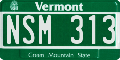 VT license plate NSM313