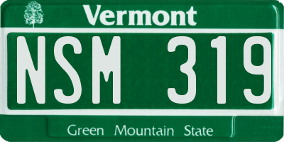 VT license plate NSM319