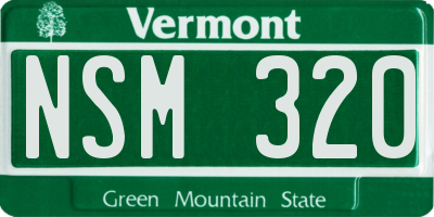 VT license plate NSM320