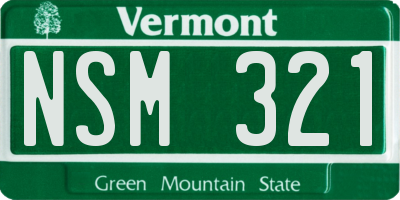 VT license plate NSM321