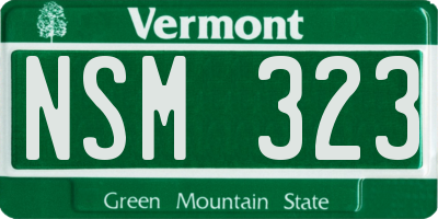 VT license plate NSM323
