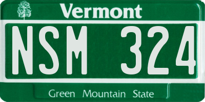 VT license plate NSM324