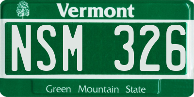 VT license plate NSM326