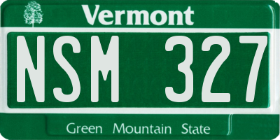 VT license plate NSM327