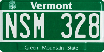 VT license plate NSM328
