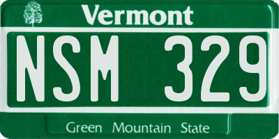 VT license plate NSM329