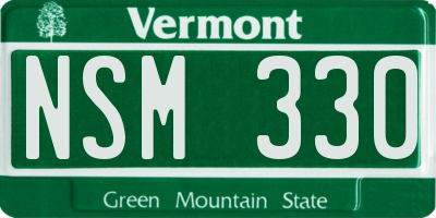 VT license plate NSM330