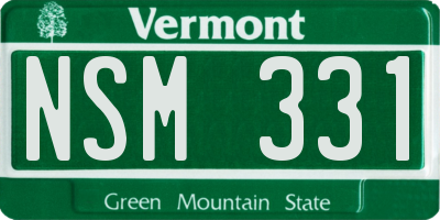 VT license plate NSM331